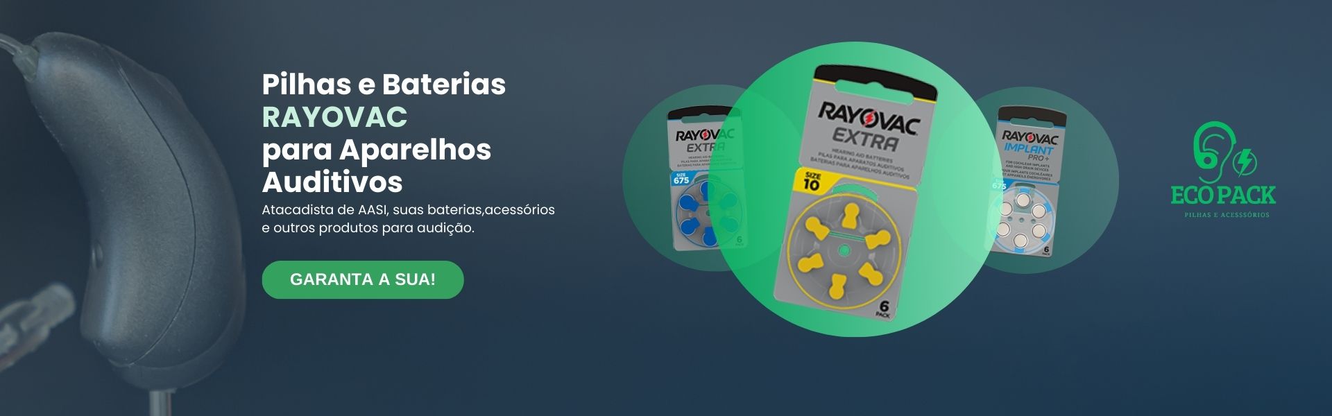 Pilhas e Baterias RAYOVAC para Aparelhos Auditivos